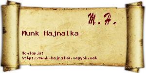 Munk Hajnalka névjegykártya